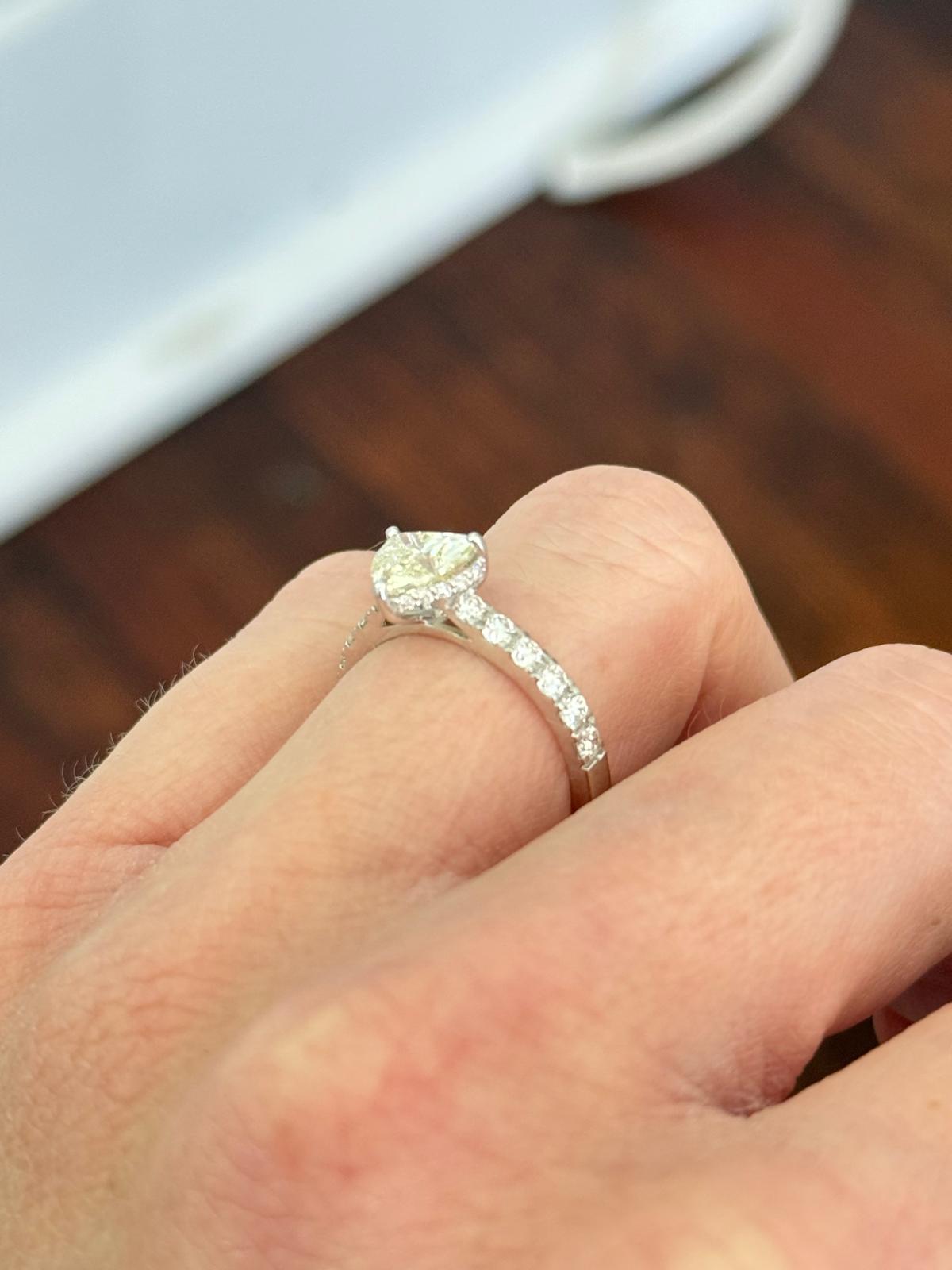 White Gold Heart Shape Lab Diamond Ring