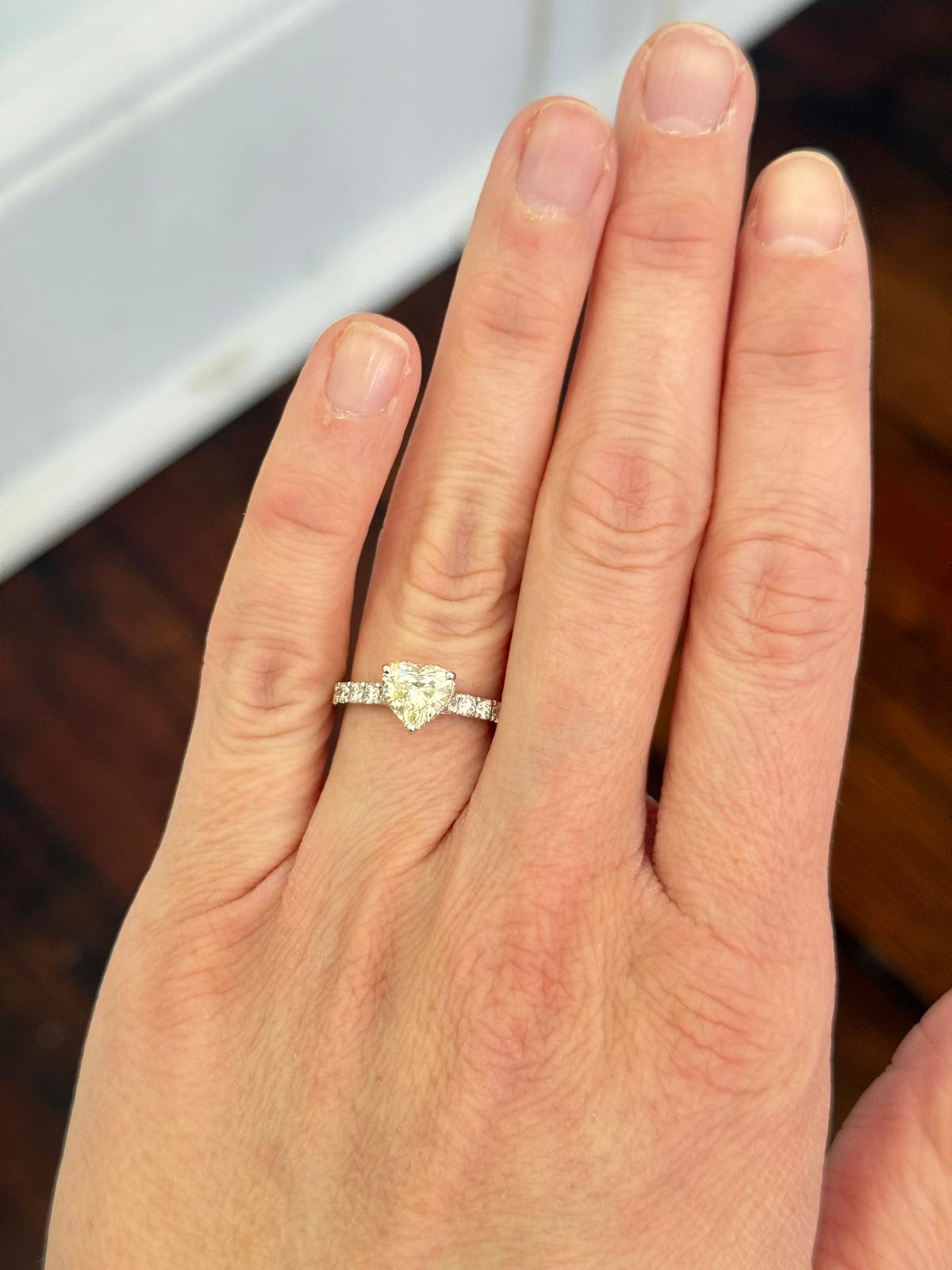 White Gold Heart Shape Lab Diamond Ring