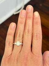 White Gold Emerald, Pear & Round Lab Diamond Ring