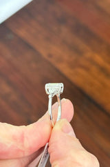 White Gold Emerald, Pear & Round Lab Diamond Ring