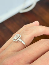 White Gold Radiant & Round Lab Diamond Ring