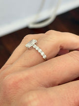 White Gold Radiant & Round Lab Diamond Ring