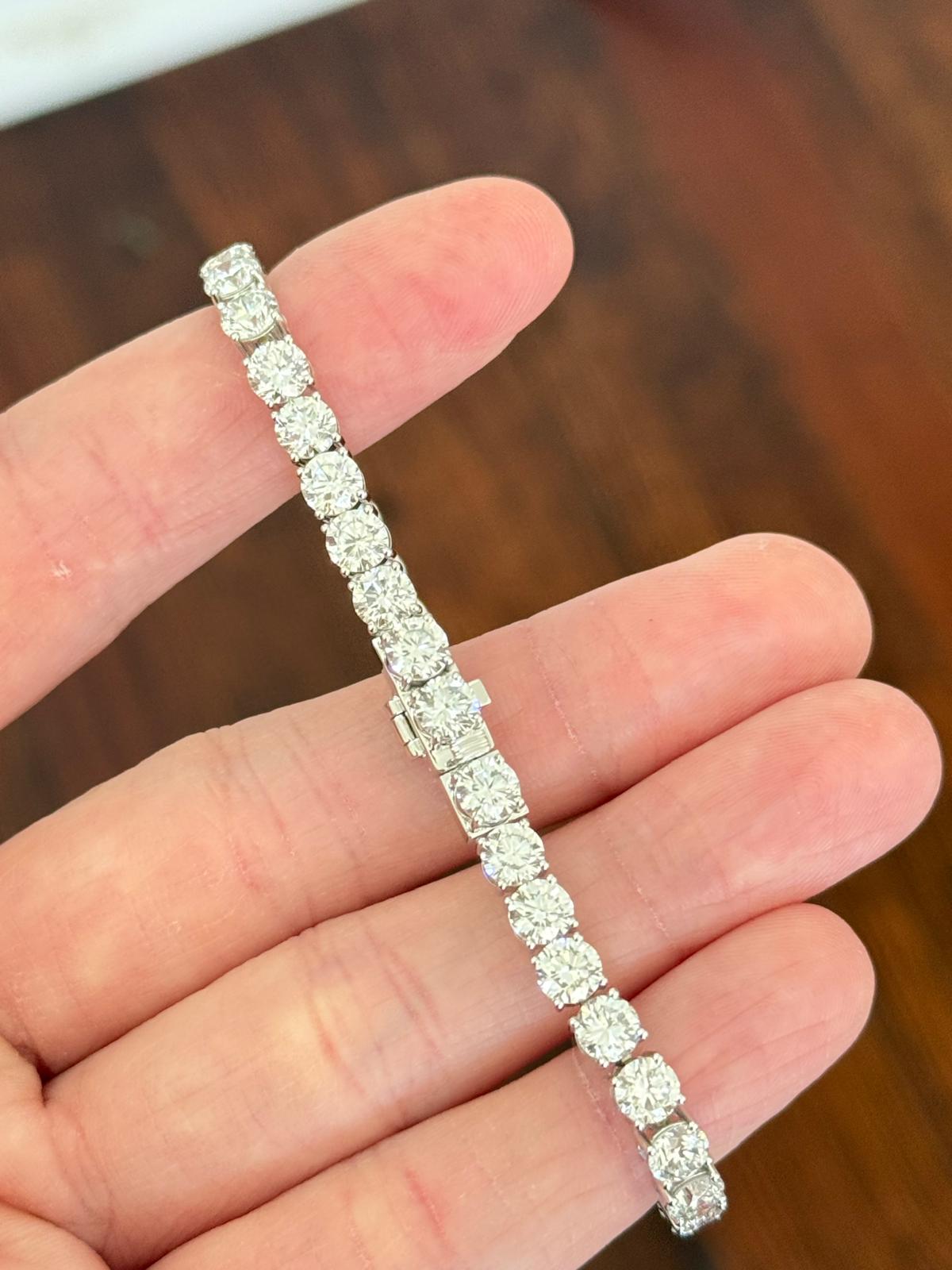 White Gold 15.26ct Lab Diamond 7" Tennis Bracelet