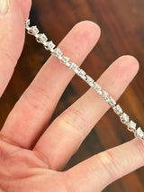 White Gold 8.88ct Multi Shape Lab Diamond 7.25" Bracelet