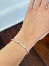 Yellow Gold 7.15ct Pear Shape Lab Diamond 7" Bracelet