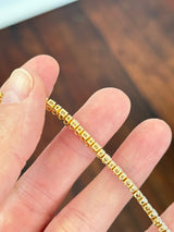 Yellow Gold 7.15ct Pear Shape Lab Diamond 7" Bracelet