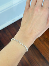 White Gold 2.92ct Multi Shape Lab Diamond 7" Bracelet