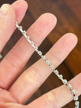 White Gold 2.92ct Multi Shape Lab Diamond 7" Bracelet
