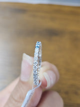 White Gold Blue & White Round Lab Diamond Ring