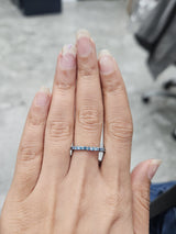 White Gold Blue & White Round Lab Diamond Ring