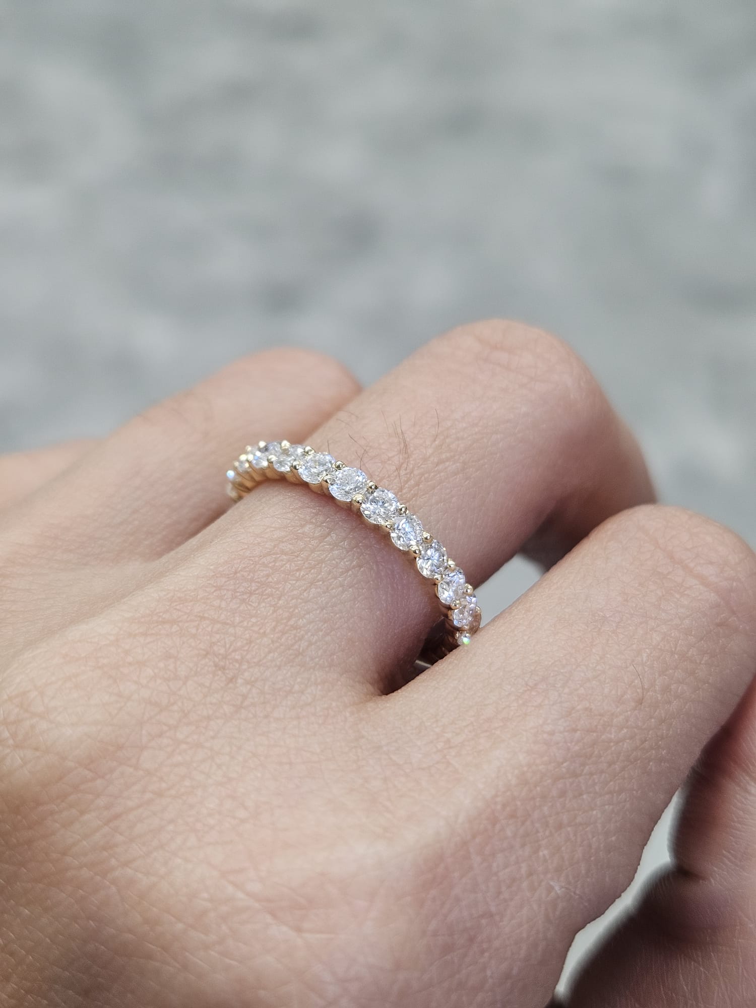 Yellow Gold Round Lab Diamond Eternity Band
