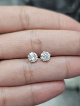 4 Prong Martini White Gold Round Lab Diamond Studs
