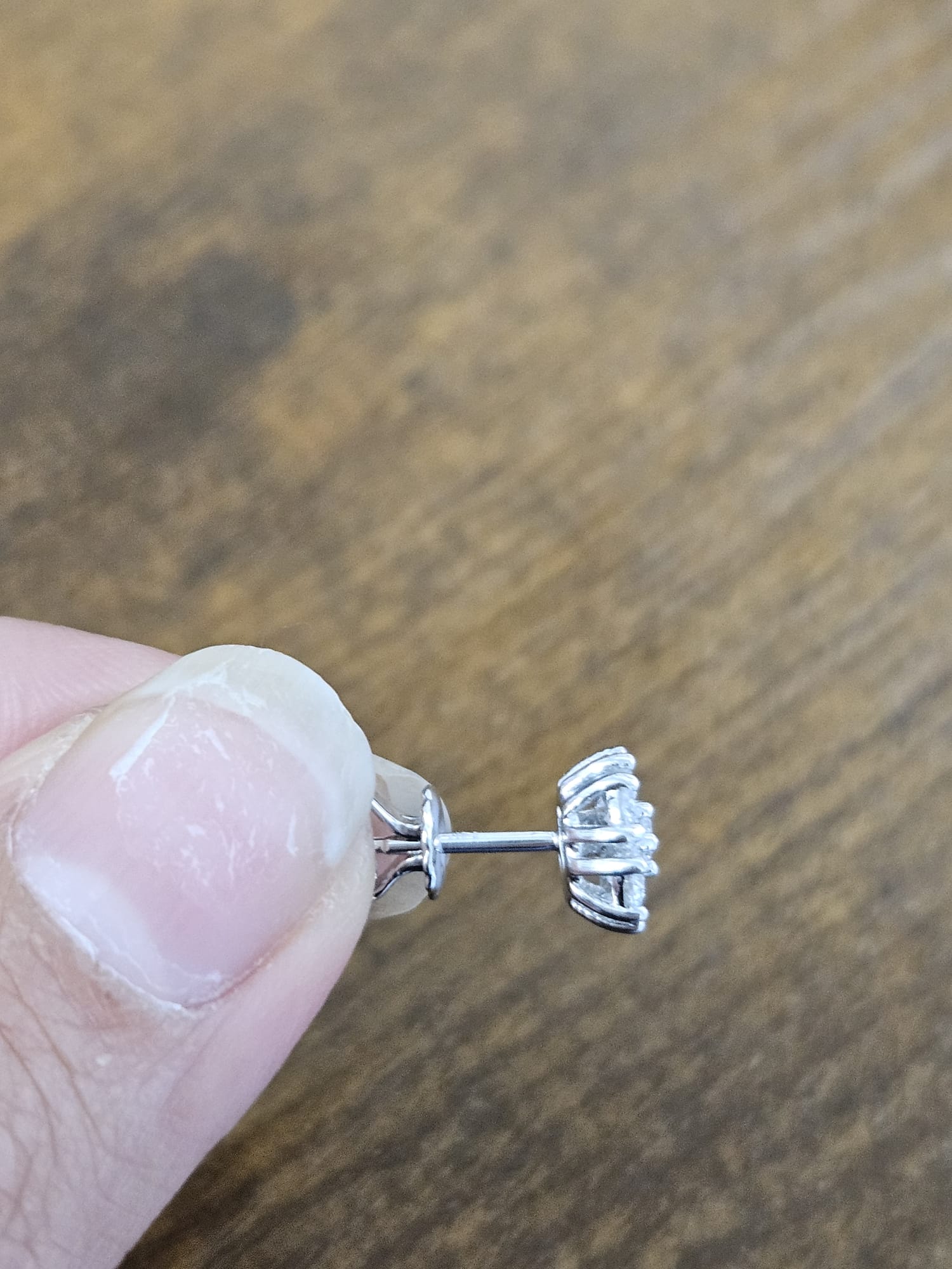 White Gold Flower Lab Diamond Studs