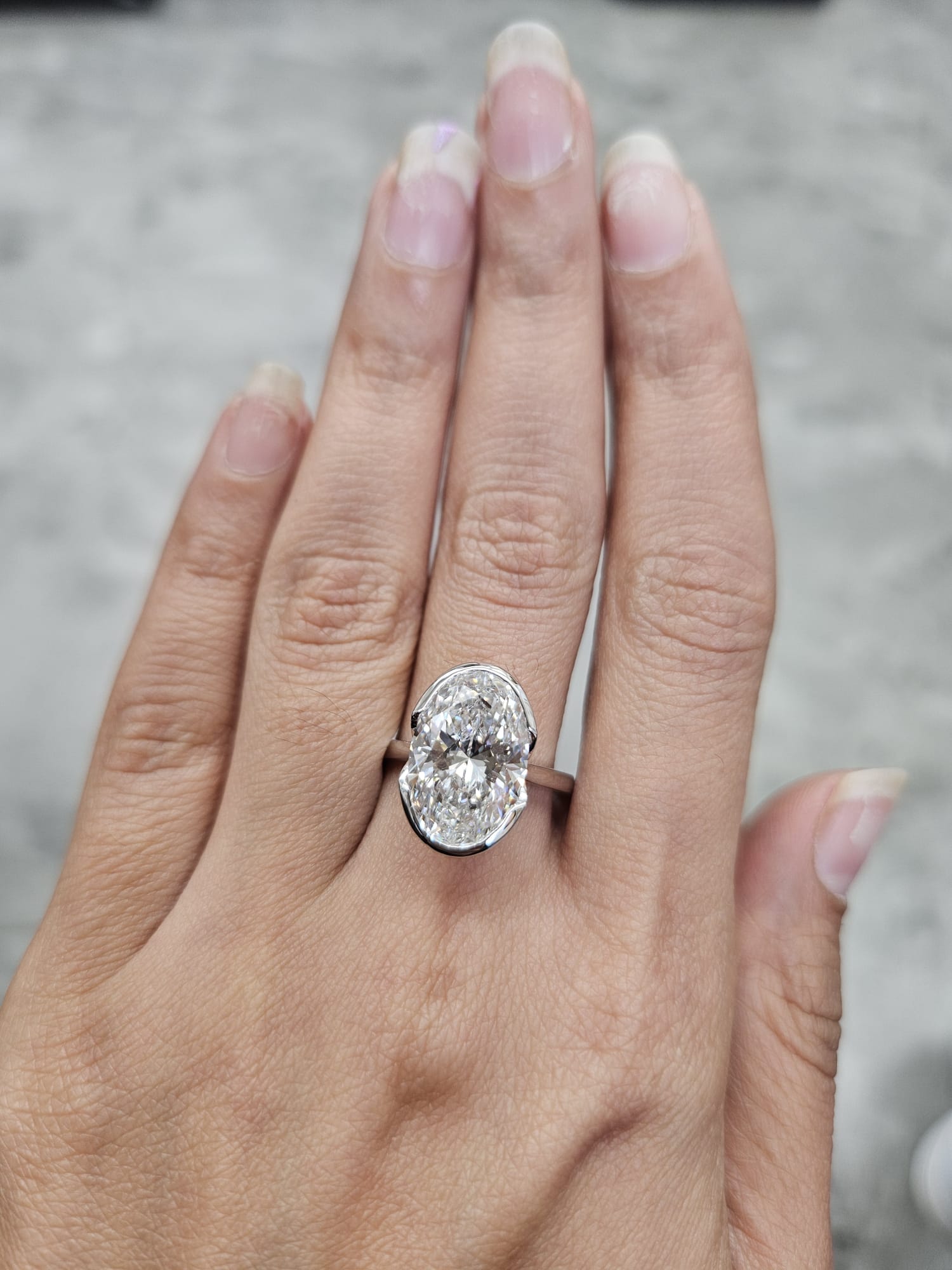 White Gold Oval Shape Lab Diamond Ring