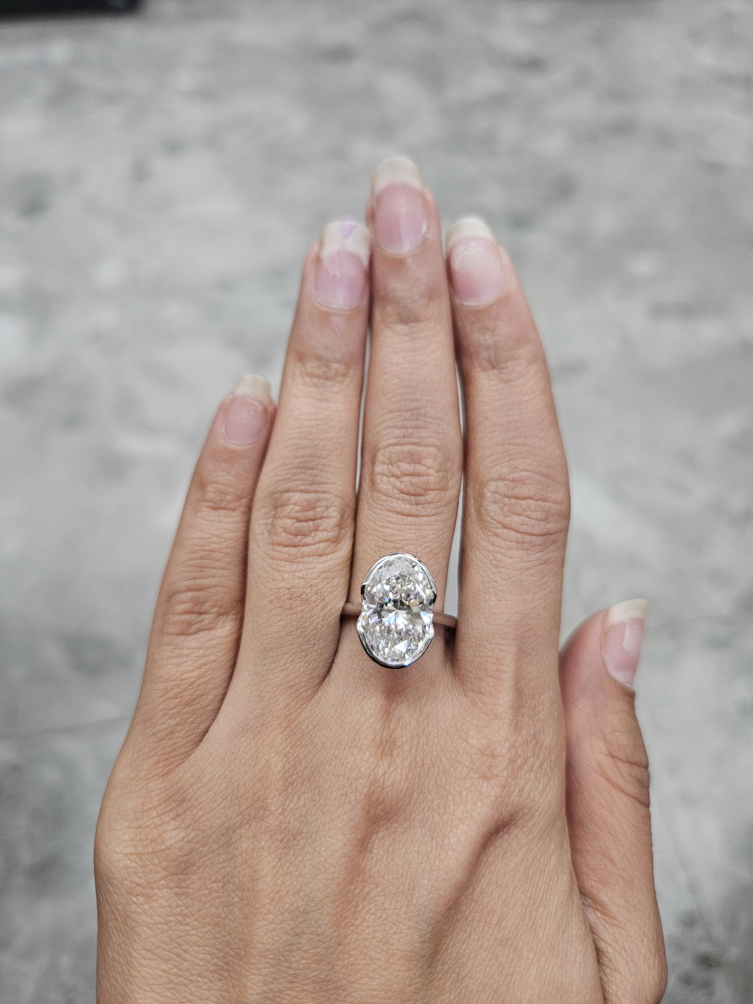 White Gold Oval Shape Lab Diamond Ring