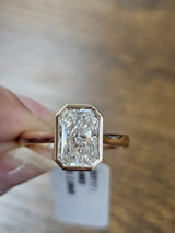 Rose Gold Radiant Cut Lab Diamond Ring