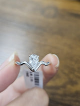 White Gold Pear Shape Lab Diamond Ring