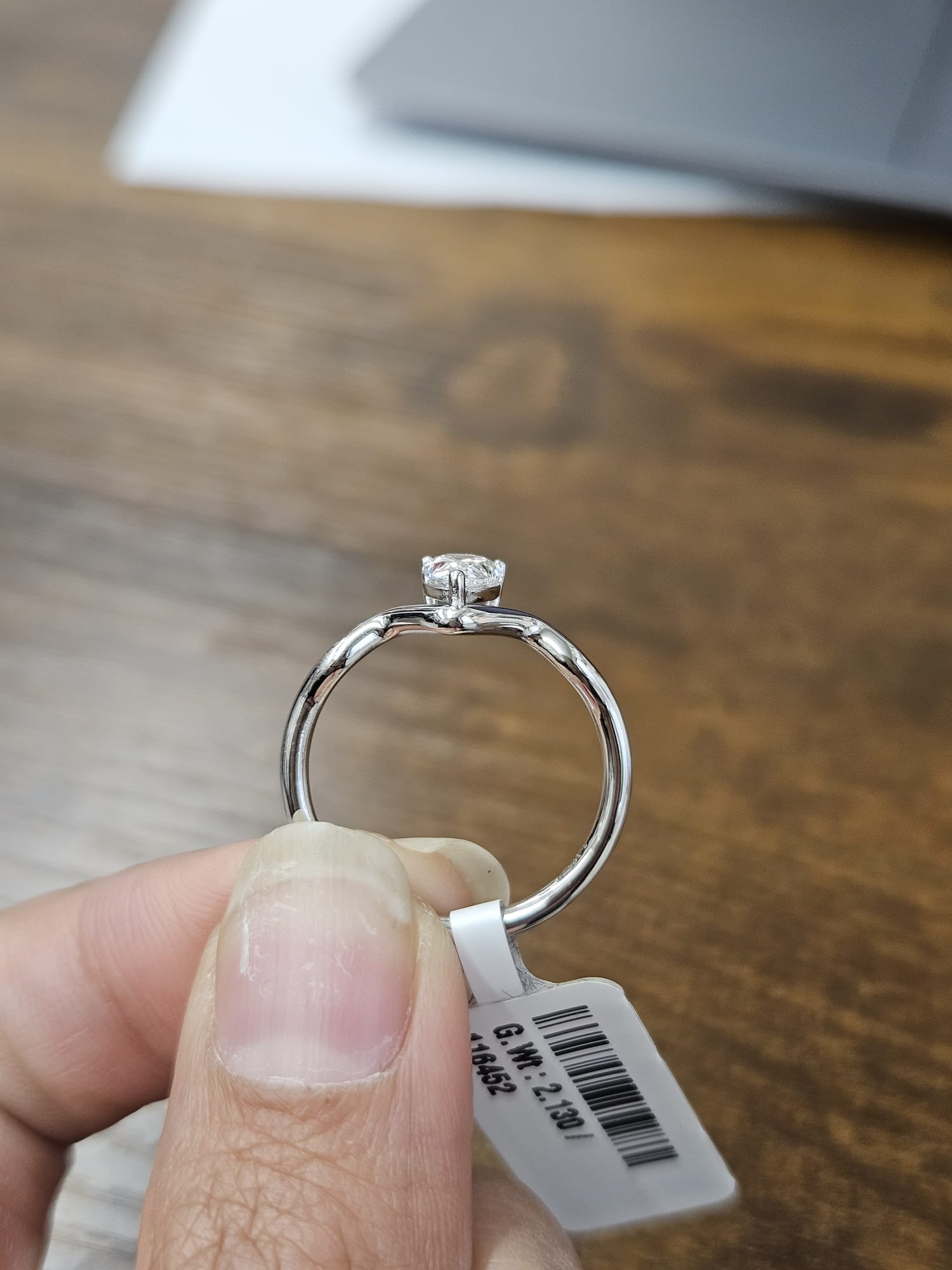 White Gold Pear Shape Lab Diamond Ring