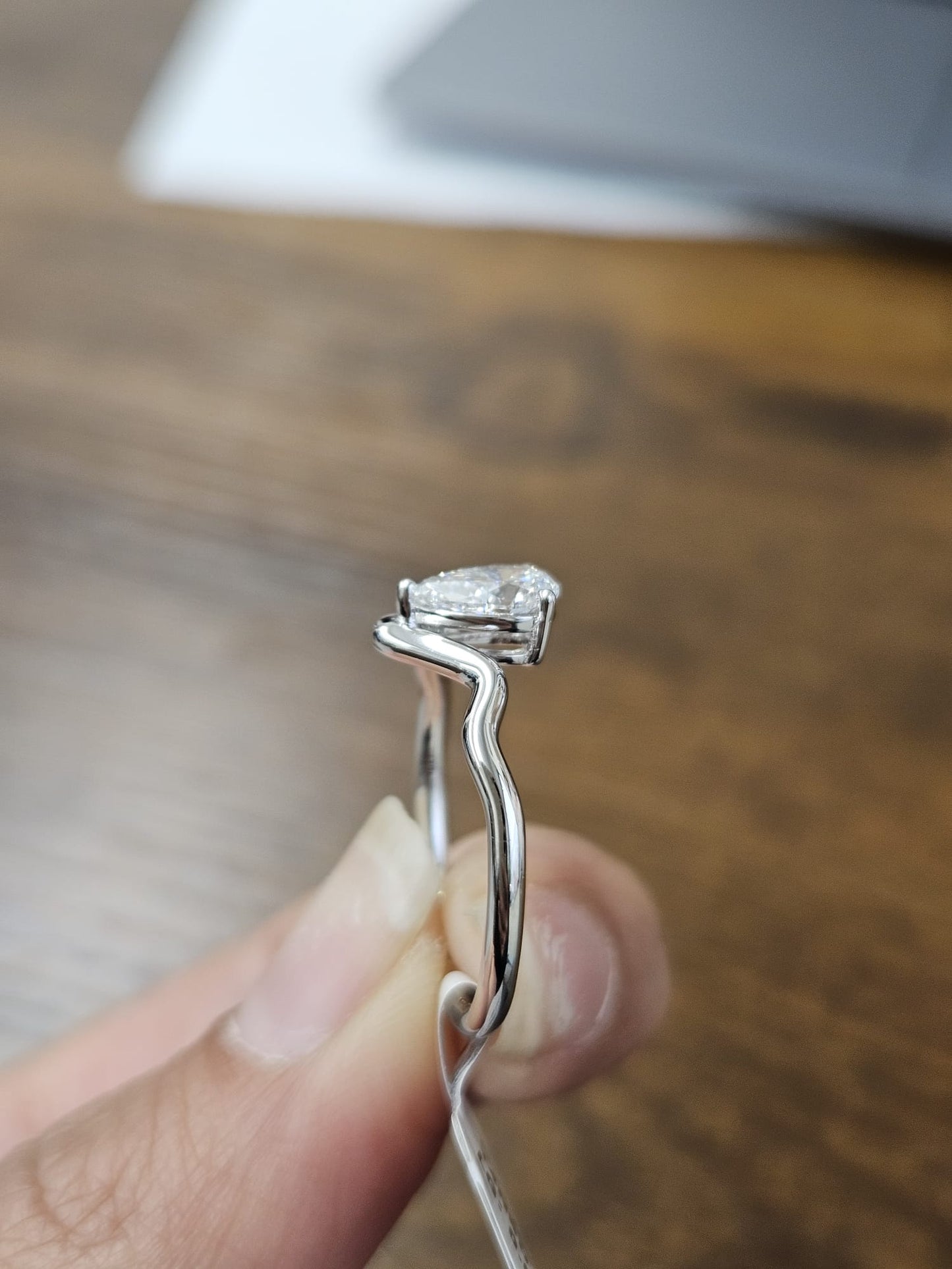 White Gold Pear Shape Lab Diamond Ring