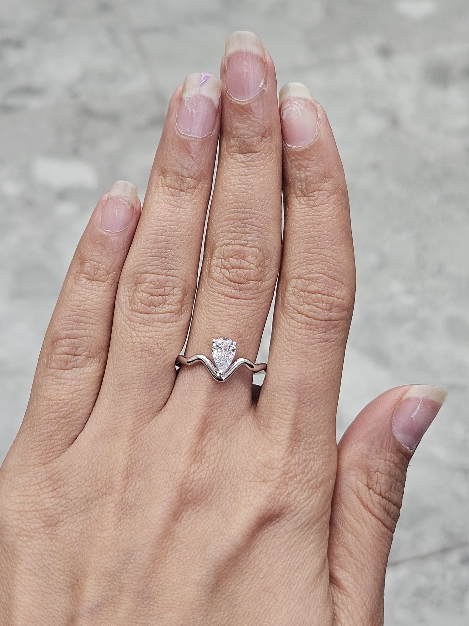White Gold Pear Shape Lab Diamond Ring