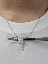 White Gold Cross Lab Diamond Pendant