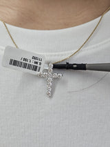 White Gold Cross Lab Diamond Pendant
