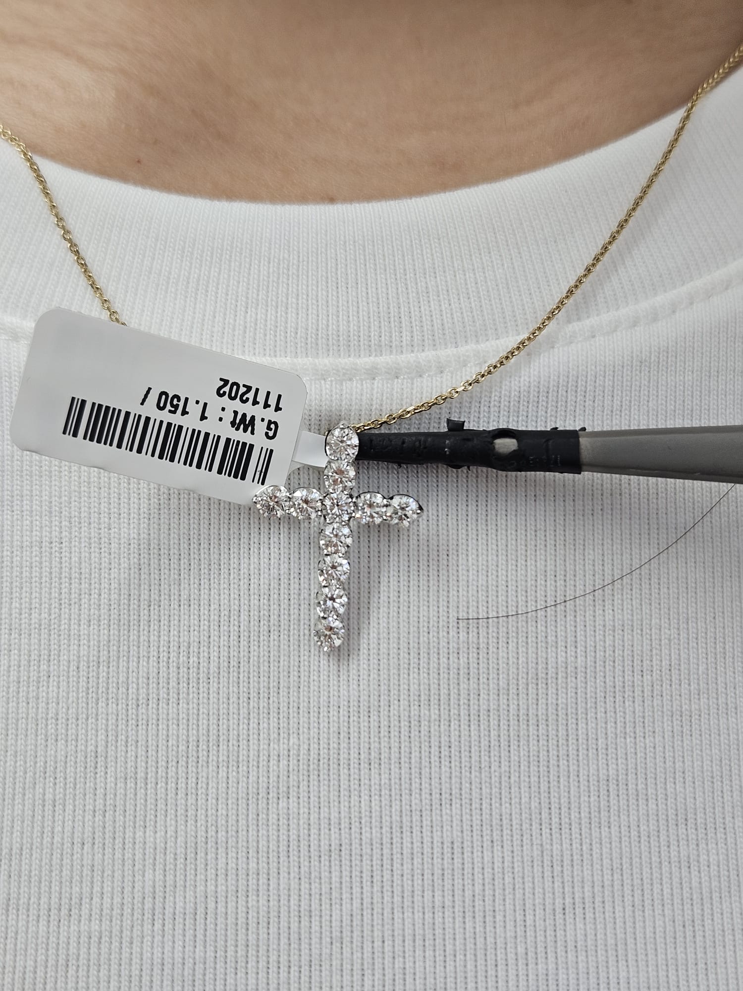White Gold Cross Lab Diamond Pendant