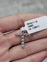 White Gold Cross Lab Diamond Pendant