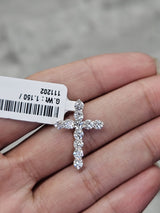 White Gold Cross Lab Diamond Pendant
