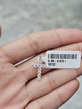 White Gold Cross Lab Diamond Pendant