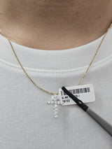 White Gold Cross Lab Diamond Pendant
