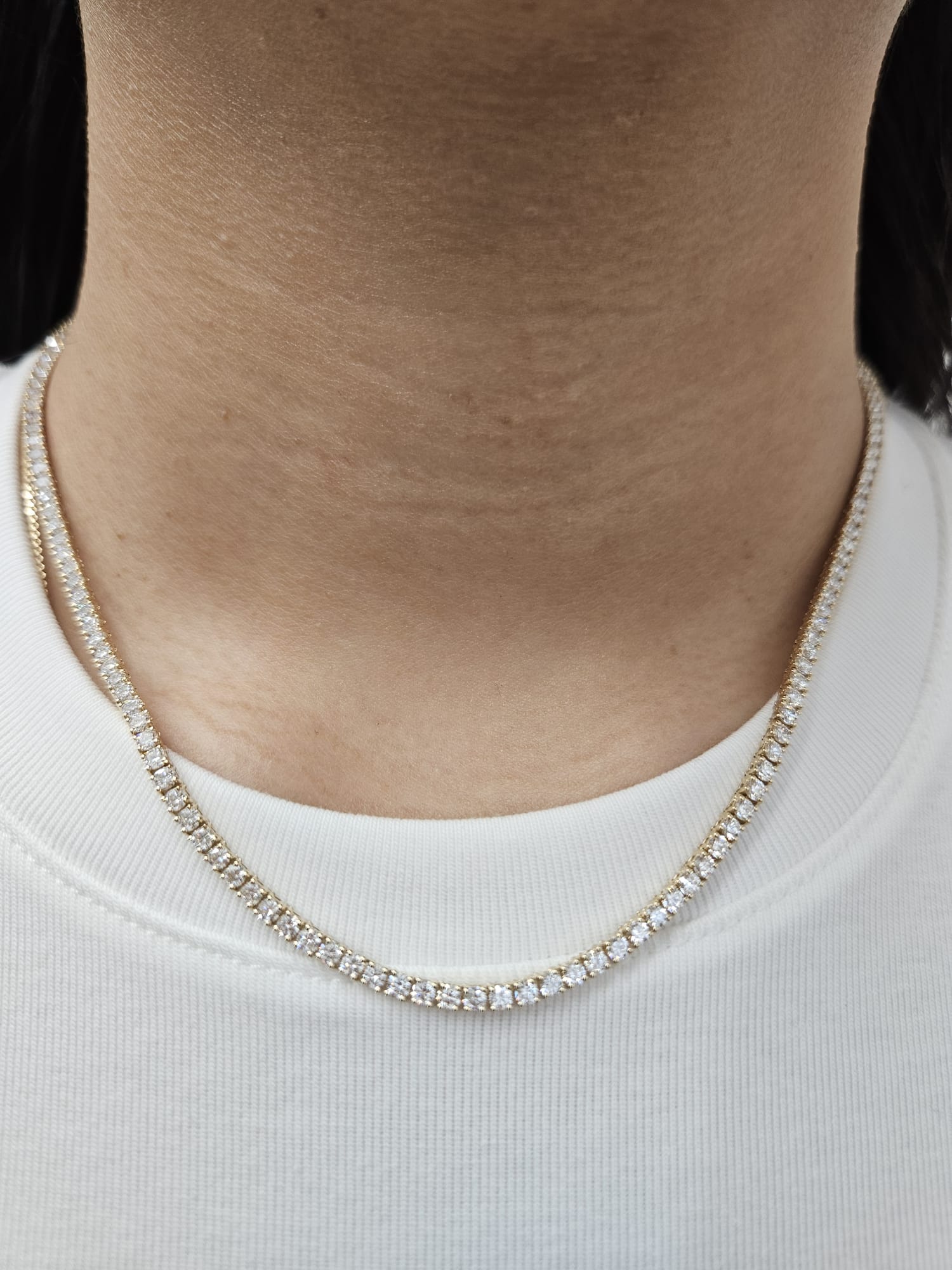 IGI 9.38ct Yellow Gold Lab Diamond 17" Necklace