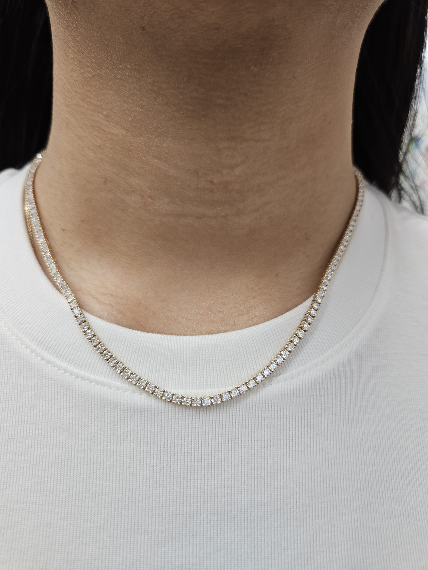 IGI 9.45ct Yellow Gold Lab Diamond 17" Necklace