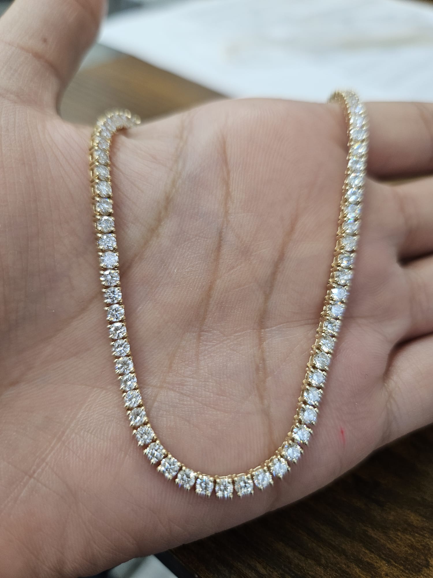 IGI 9.38ct Yellow Gold Lab Diamond 17" Necklace