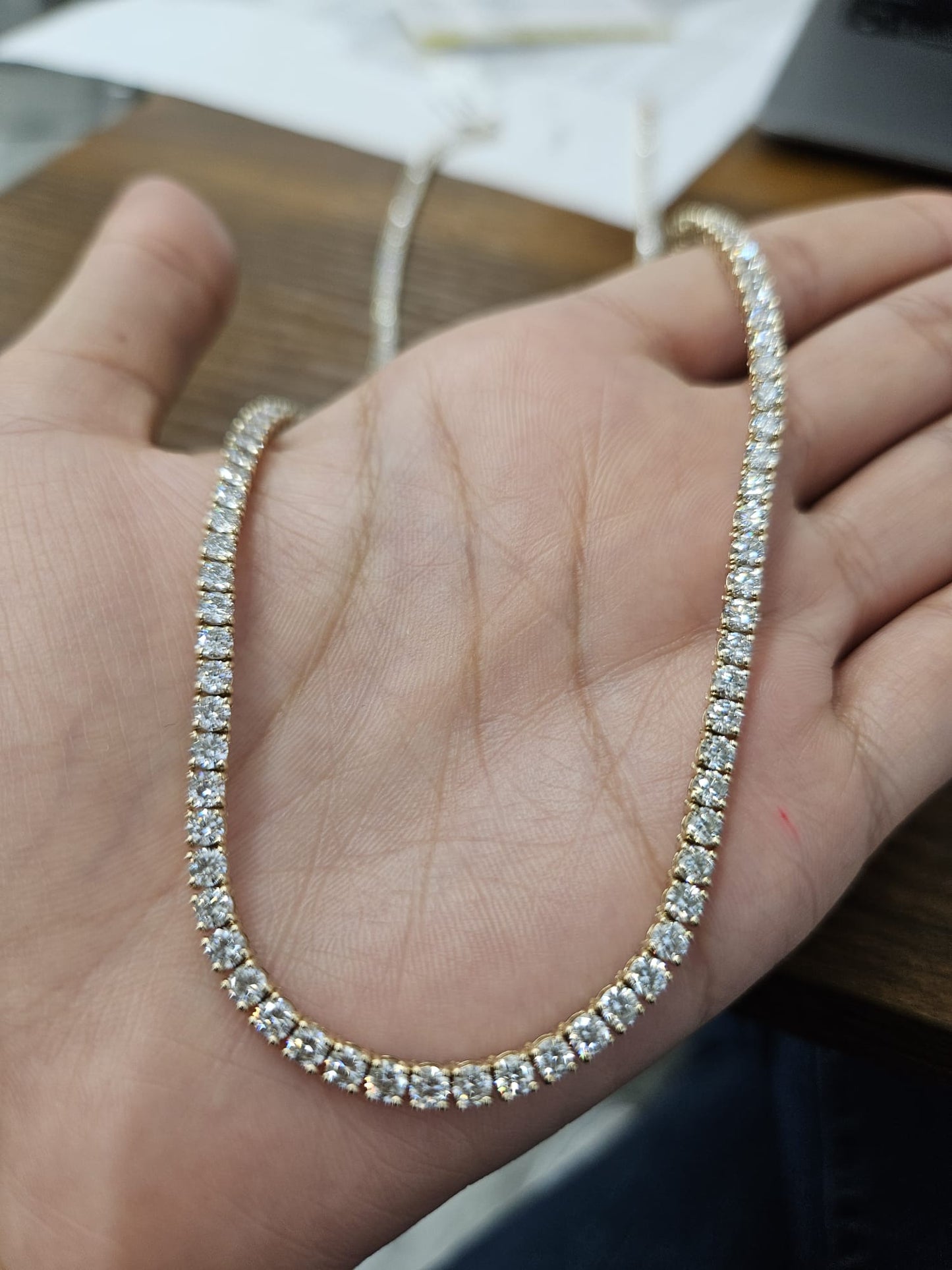 IGI 15.33ct Yellow Gold Lab Diamond 21" Necklace