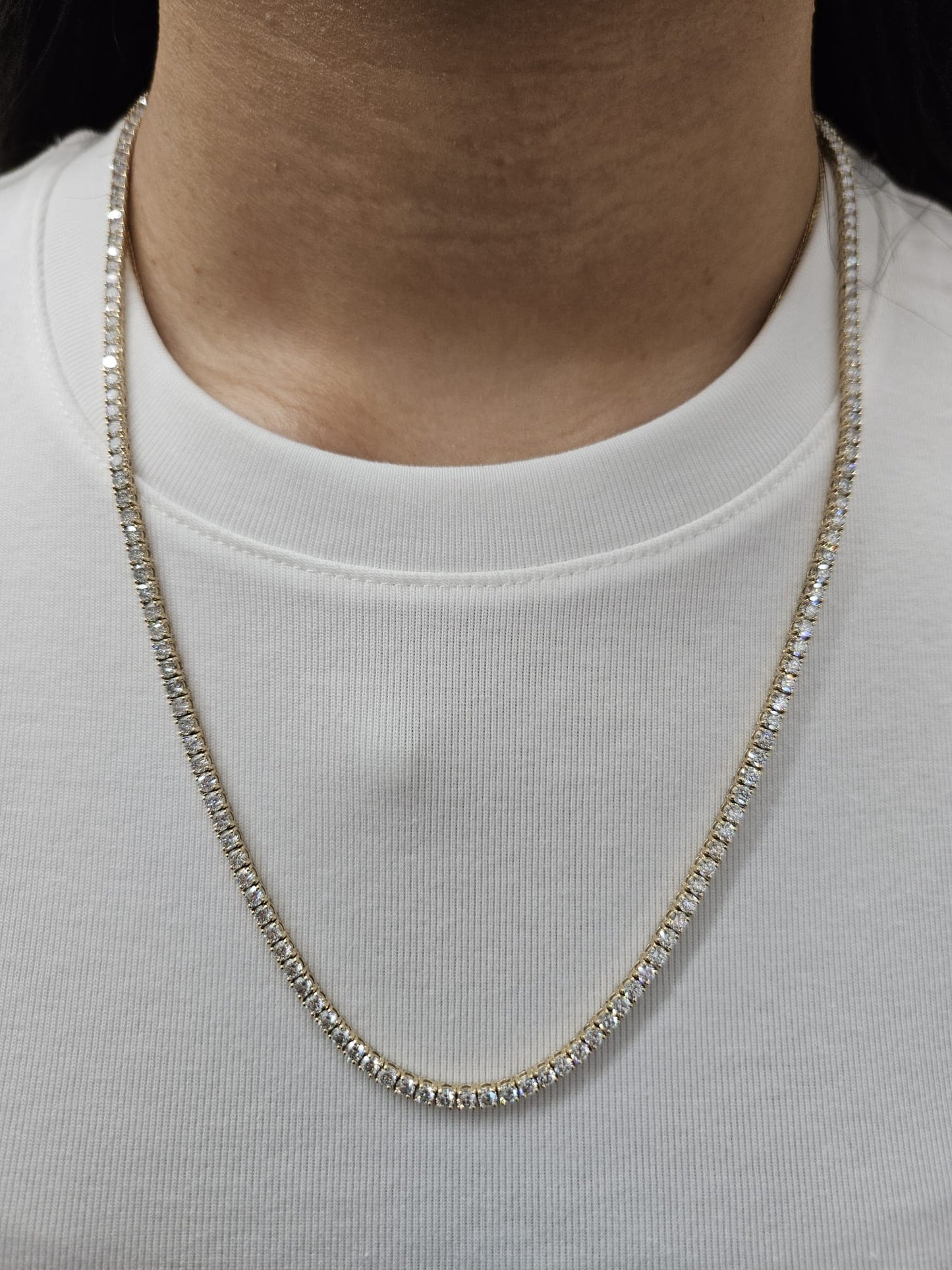 IGI 15.33ct Yellow Gold Lab Diamond 21" Necklace