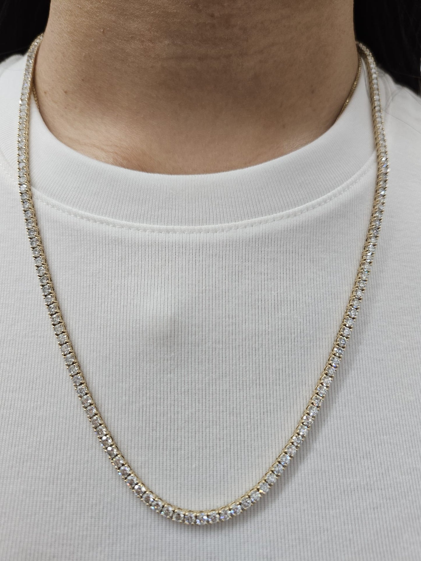 IGI 15.33ct Yellow Gold Lab Diamond 21" Necklace
