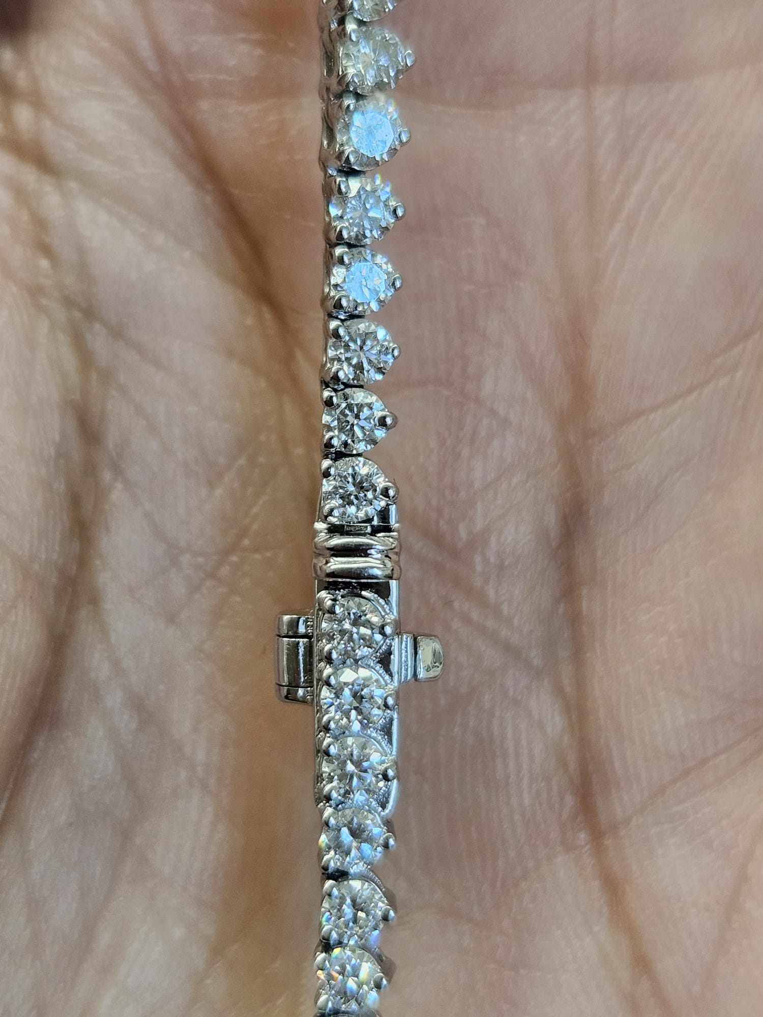 12.04cttw White Gold Graduated Lab Diamond 16.5" Necklace