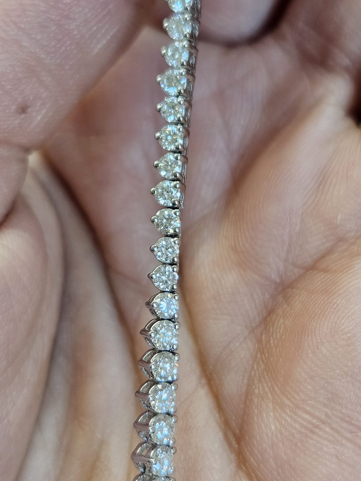 12.04cttw White Gold Graduated Lab Diamond 16.5" Necklace