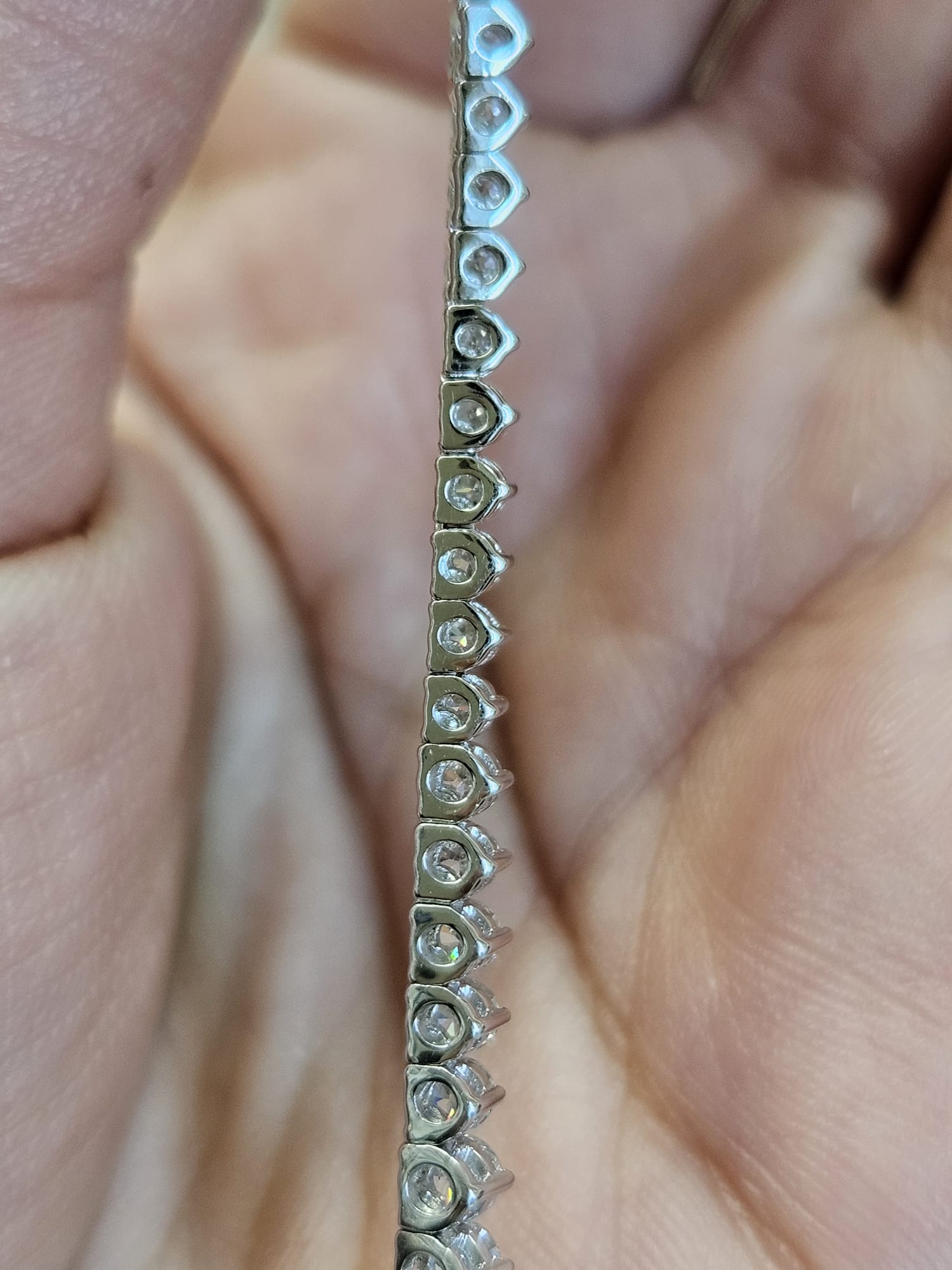 12.04cttw White Gold Graduated Lab Diamond 16.5" Necklace
