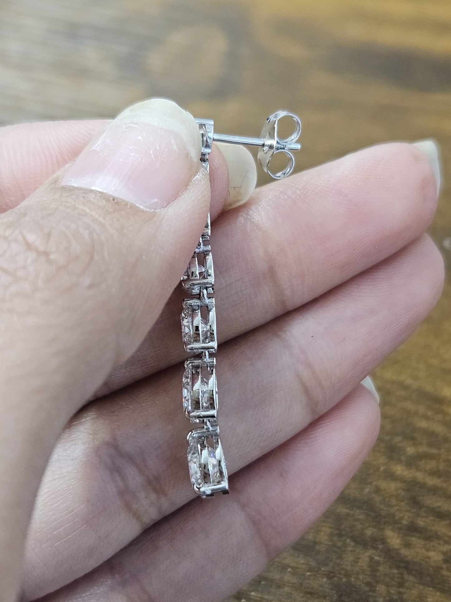 6.12cttw White Gold Round Dangle Lab Diamond Earring