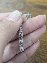 6.12cttw White Gold Round Dangle Lab Diamond Earring
