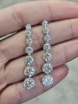 6.12cttw White Gold Round Dangle Lab Diamond Earring