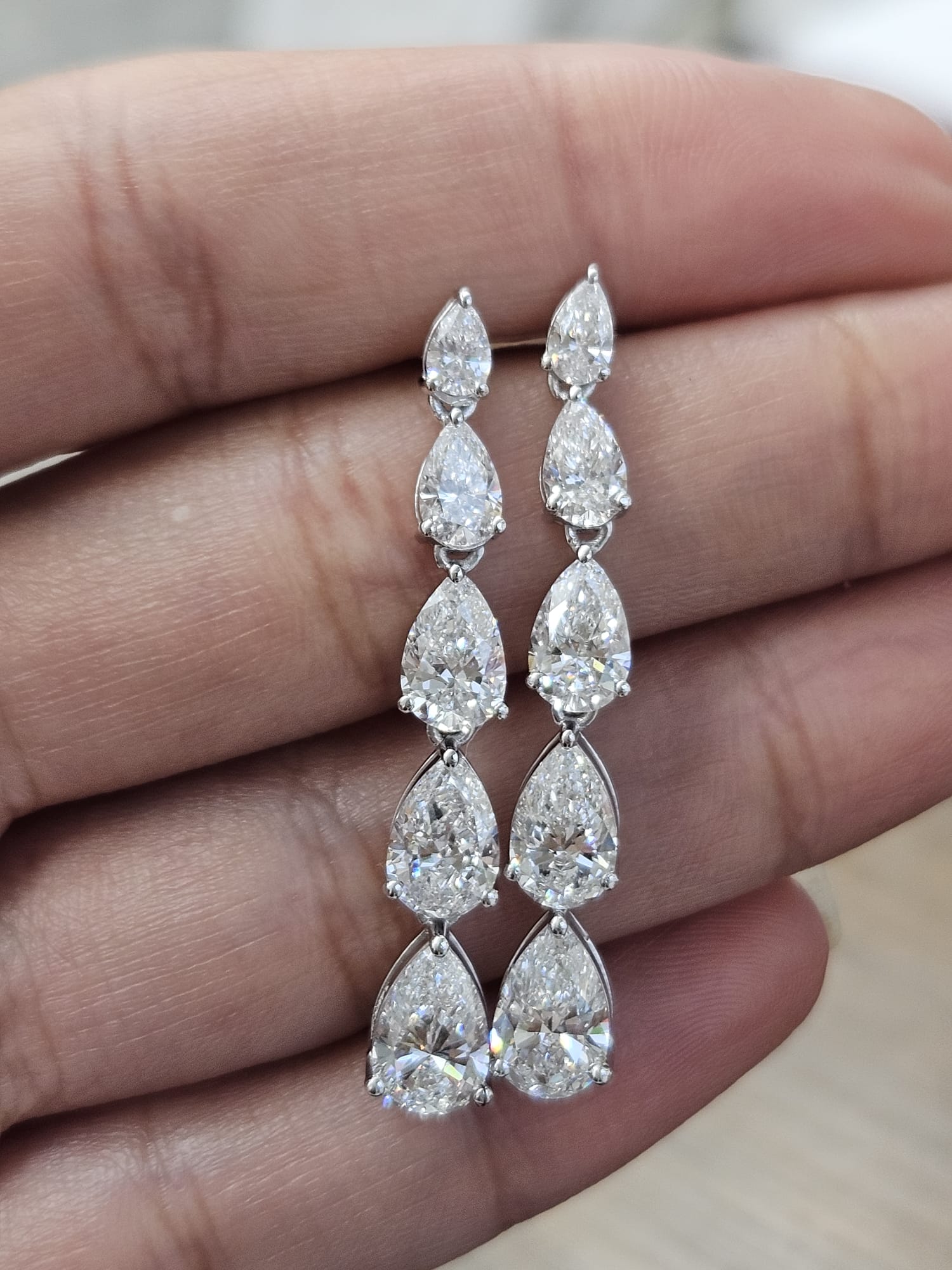 5.30cttw Pear Shape Lab Diamond Dangle Earring