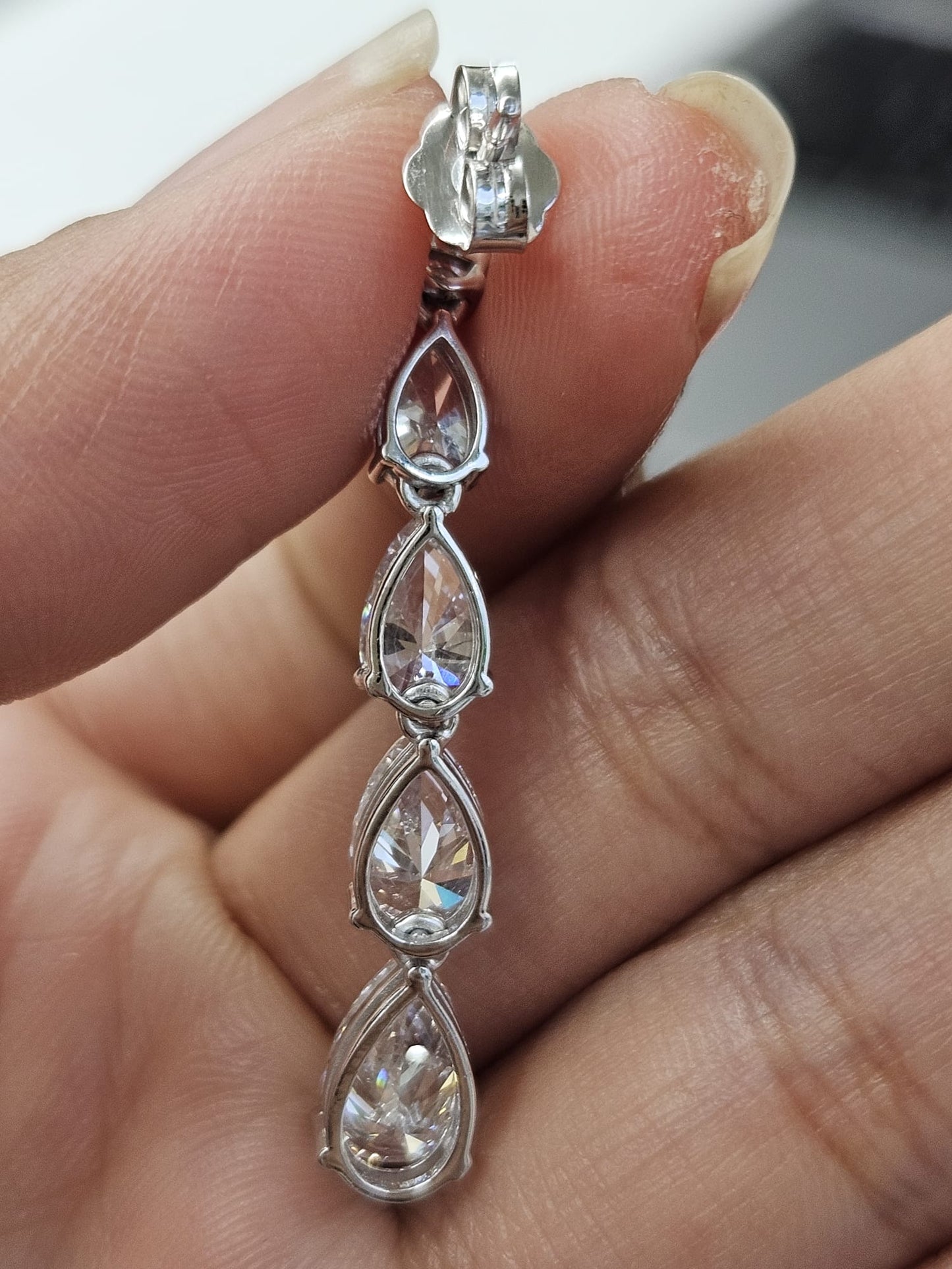 5.30cttw Pear Shape Lab Diamond Dangle Earring