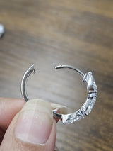 3.93cttw Pear Shape White Gold Lab Diamond Hoops