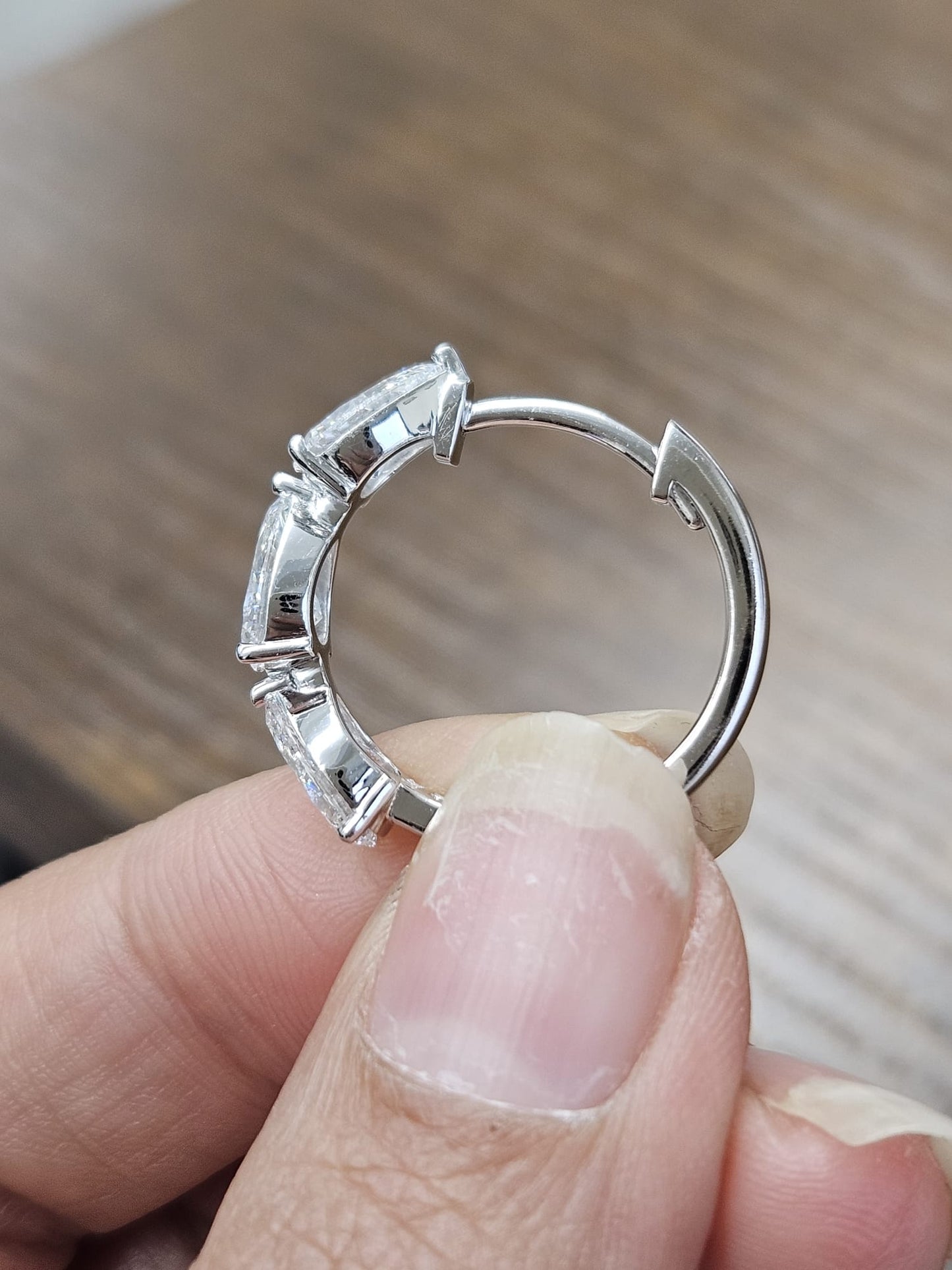 3.93cttw Pear Shape White Gold Lab Diamond Hoops