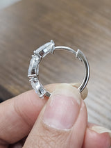 3.93cttw Pear Shape White Gold Lab Diamond Hoops