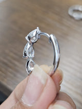 3.93cttw Pear Shape White Gold Lab Diamond Hoops