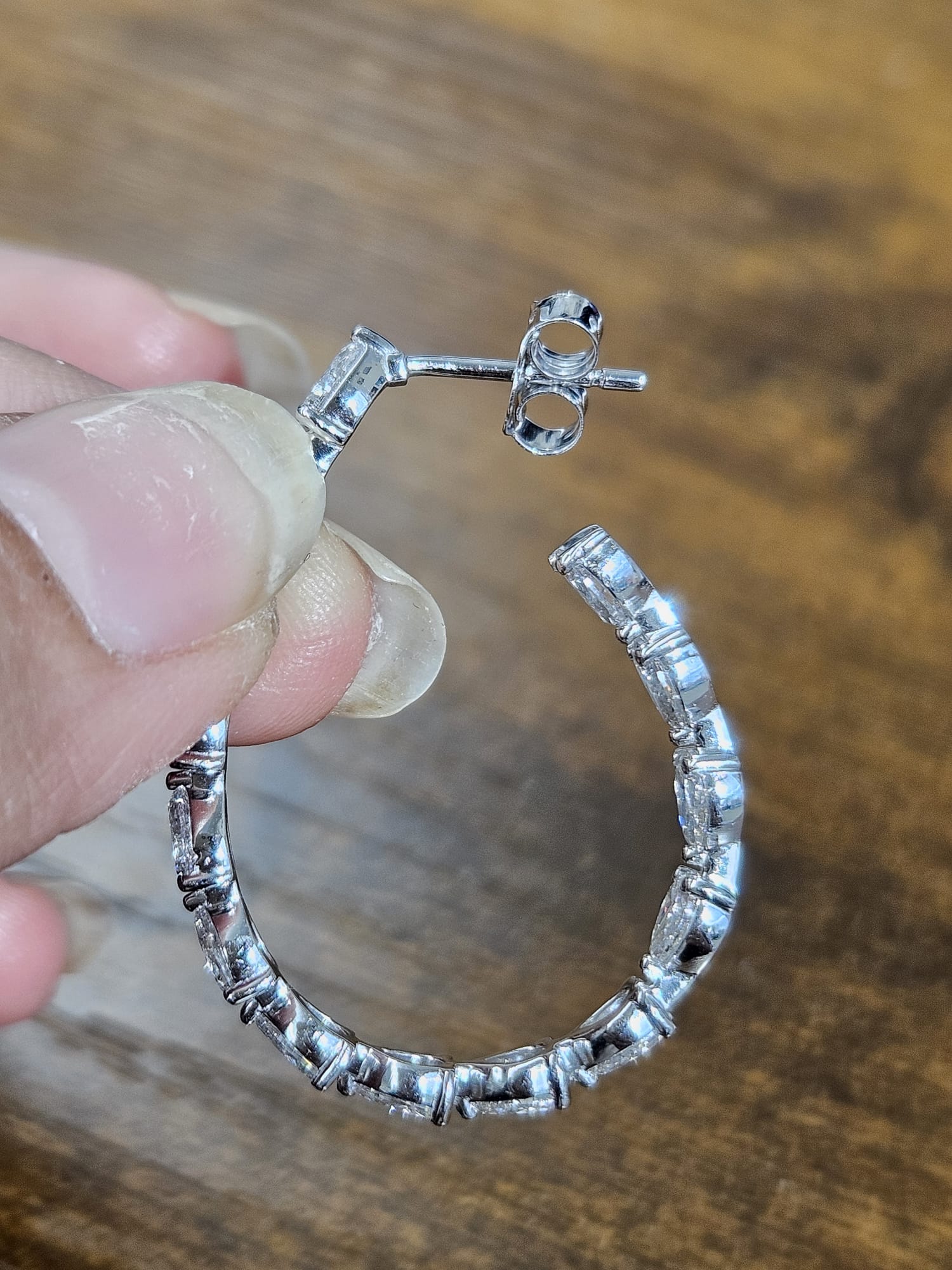 4.01ct Pear Shape White Gold Lab Diamond Hoops